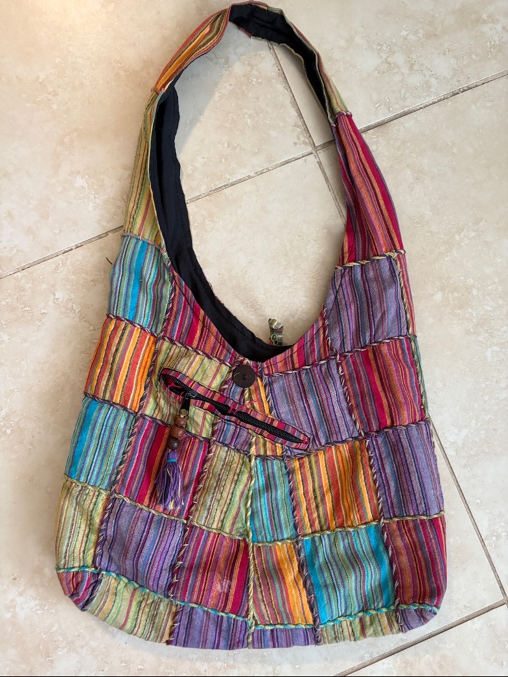 Handwoven Multicolor Patchwork Shoulder Bag